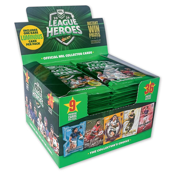 2026 NRL League Heroes Cards BOX - 36 Packs