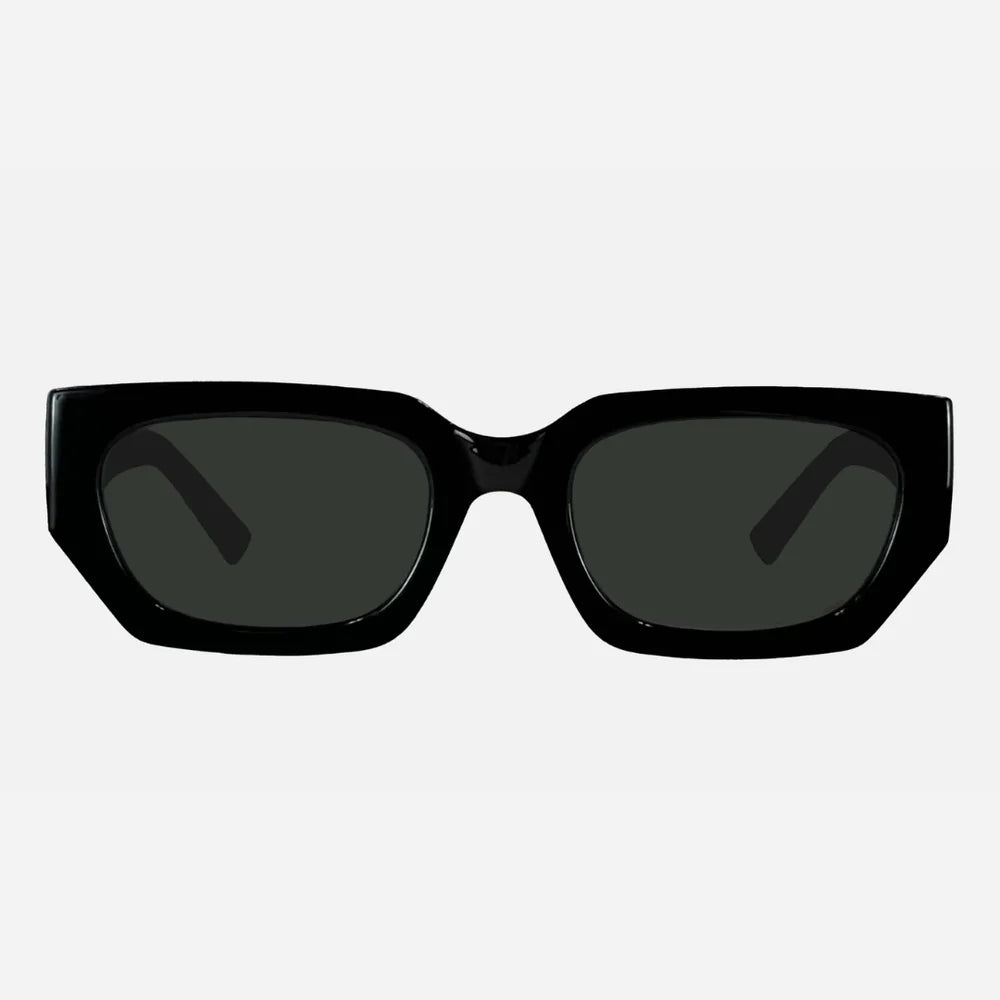 Vinca Sunglasses - Matt Black Grey Lens