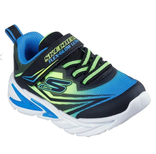 Skechers Infants Flex-Glow Ultra - Black/Blue/Lime
