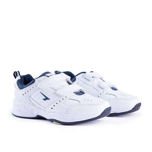 Sfida Defy Senior Leather Cross Trainer (Velcro) - White/Navy