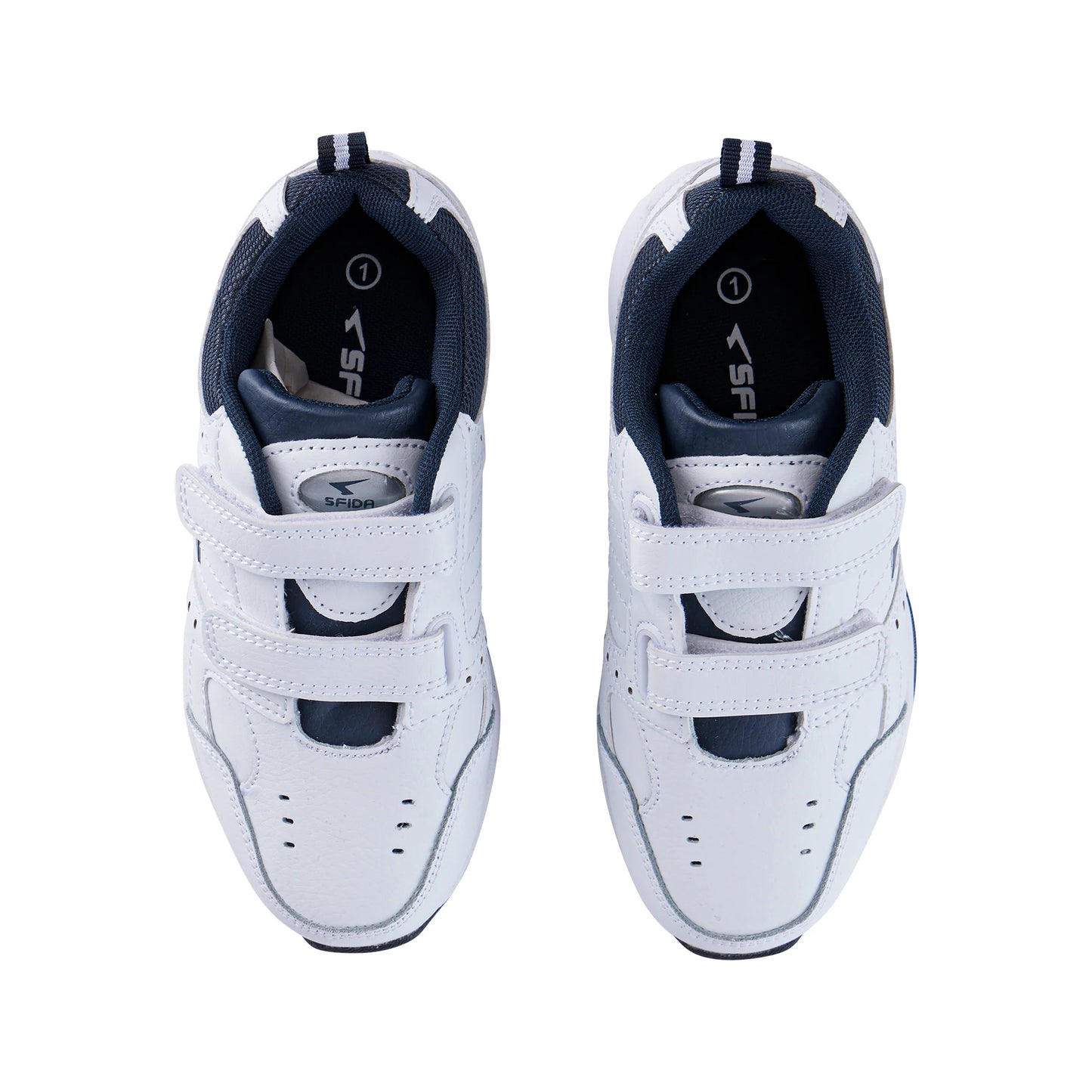 Sfida Defy Junior Leather Cross Trainer (Velcro) - White/Navy