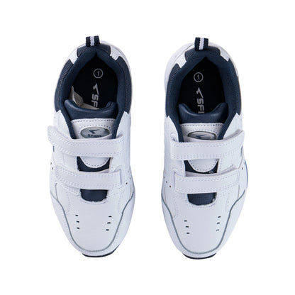 Sfida Defy Junior Leather Cross Trainer (Velcro) - White/Navy