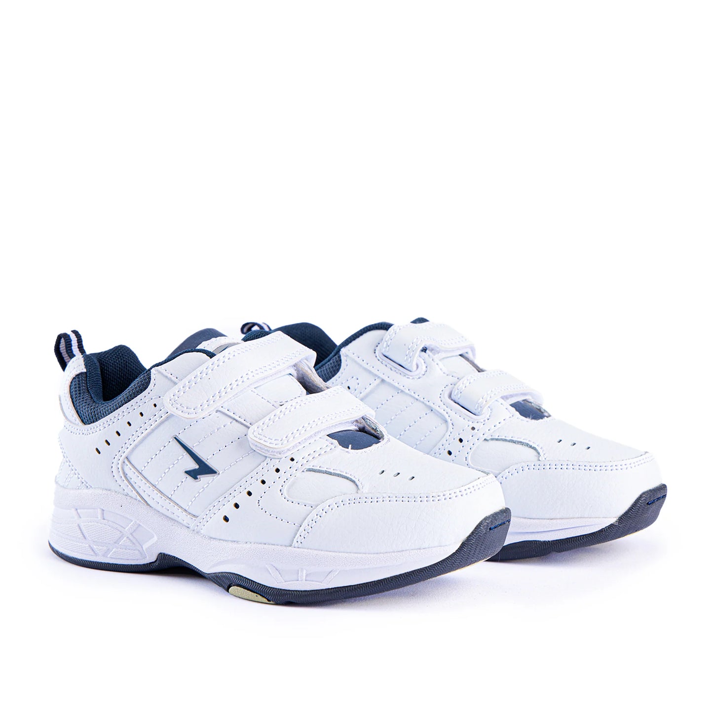 Sfida Defy Junior Leather Cross Trainer (Velcro) - White/Navy