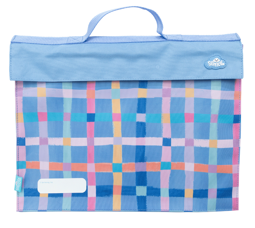 Library Bag - Pastel Plaid