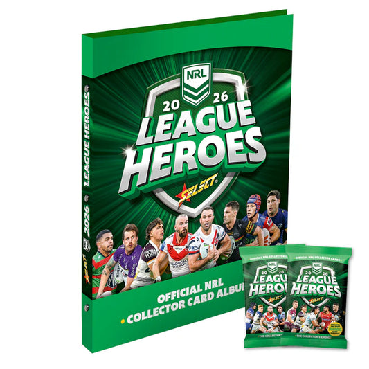2026 NRL League Heroes Binder Album + 2 Packs Cards