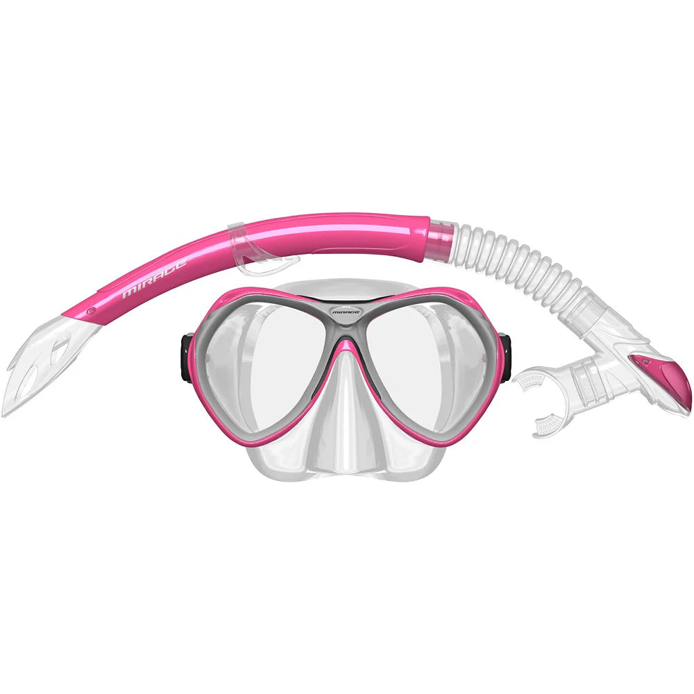 Mirage Crystal Silicone Mask and Snorkel Junior - Pink