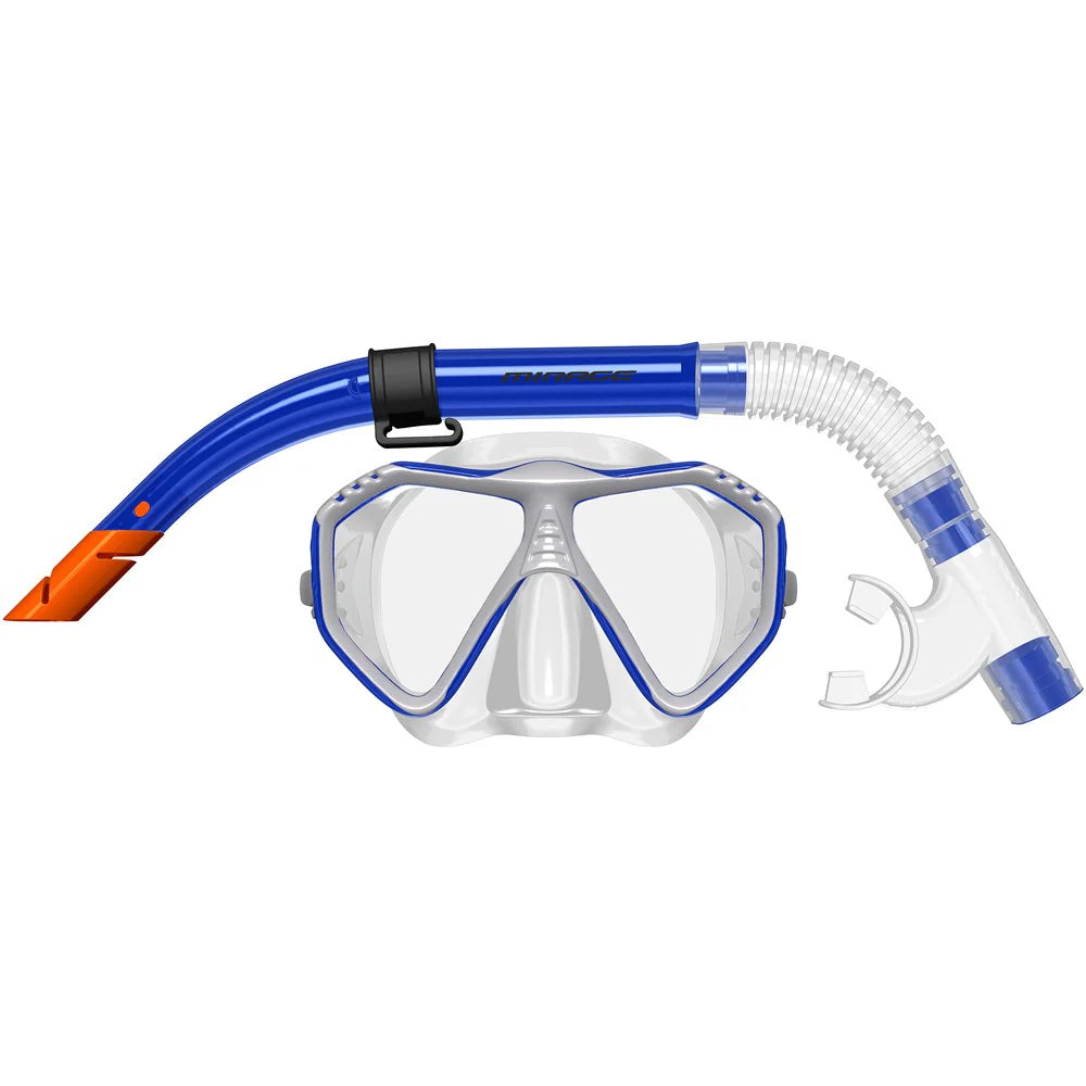 Mirage Caribbean Adult Mask and Snorkel Set Blue