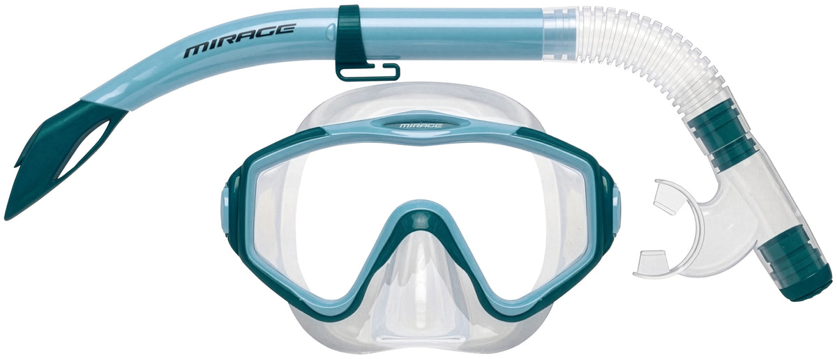 Mirage Oasis Silitex Adult Mask and Snorkel Set - Blue