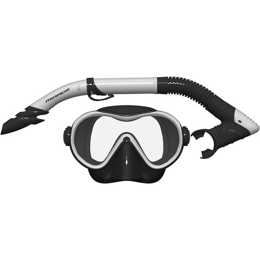 Mirage Phantom Silicone Mask and Snorkel Set Adult - White