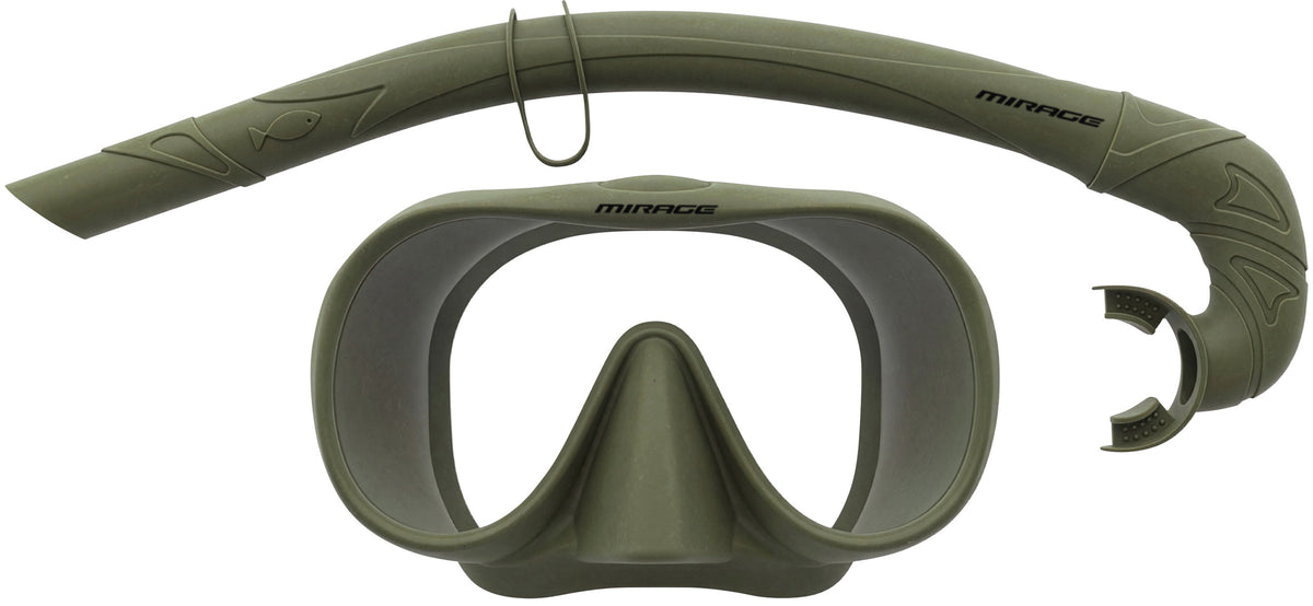 Mirage Sunsets Mask and Snorkel Set - Dark Olive
