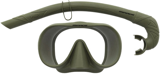 Mirage Sunsets Mask and Snorkel Set - Dark Olive