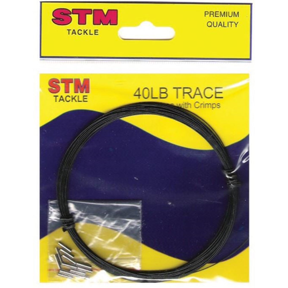 TRACE WIRE STM Black 10m-12 crimp 40LB