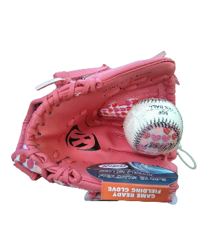 Regent Right Hand Throw Glove & Ball Combo - Pink/Hearts