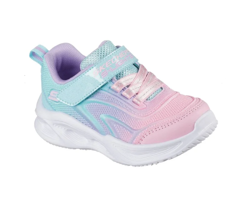 Skechers Kids' S-Lights: Sola Glow - Colour Breeze Aqua/Pink/Multi