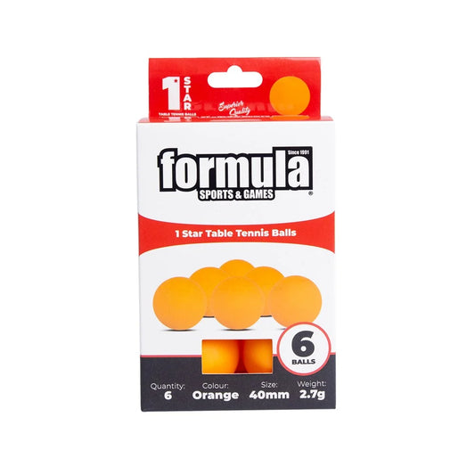 Table Tennis balls - 1 Star Orange x6