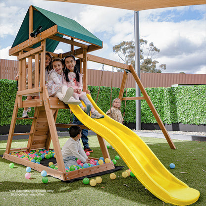 Lifespan Kids Greenvale Swing Set & Play Centre with 1.8m Slide (Green)