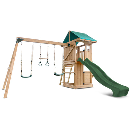 Lifespan Kids Montrose Swing Set & Play Centre with 2.2m Slide (Green)