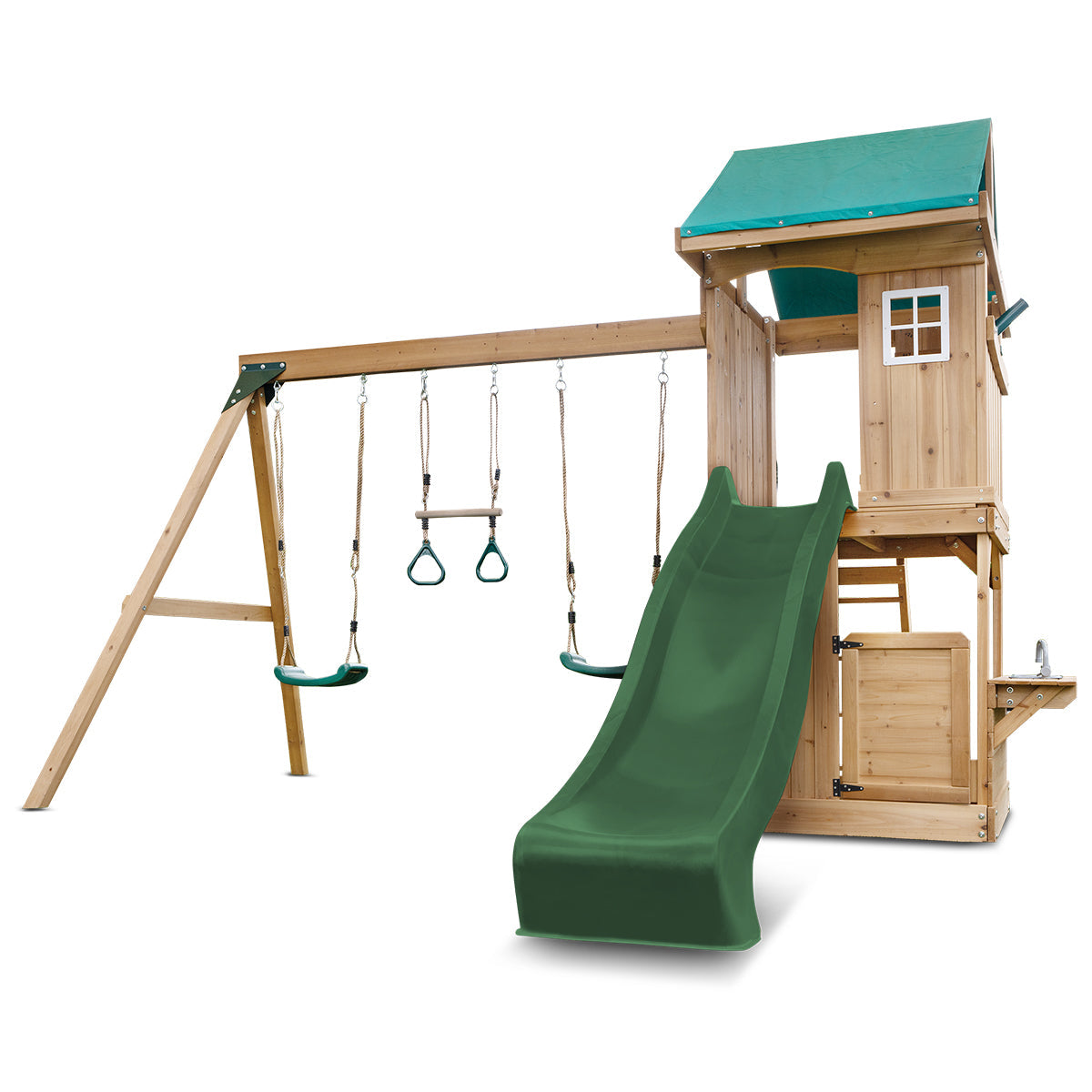 Lifespan Kids Montrose Swing Set & Play Centre with 2.2m Slide (Green)