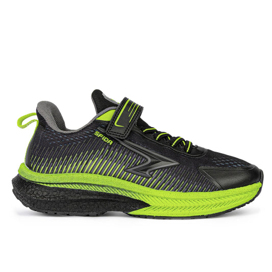 Sfida Zephyr 2.0 Boys Runners (Velcro) - Black/Lime