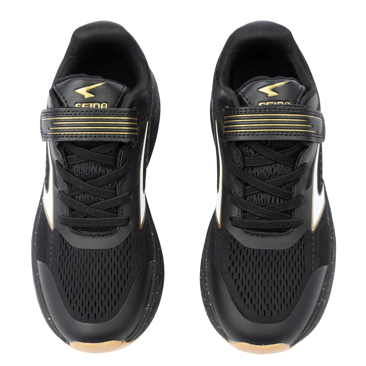 Zyric V Strap Boys Runner - Black/Gold