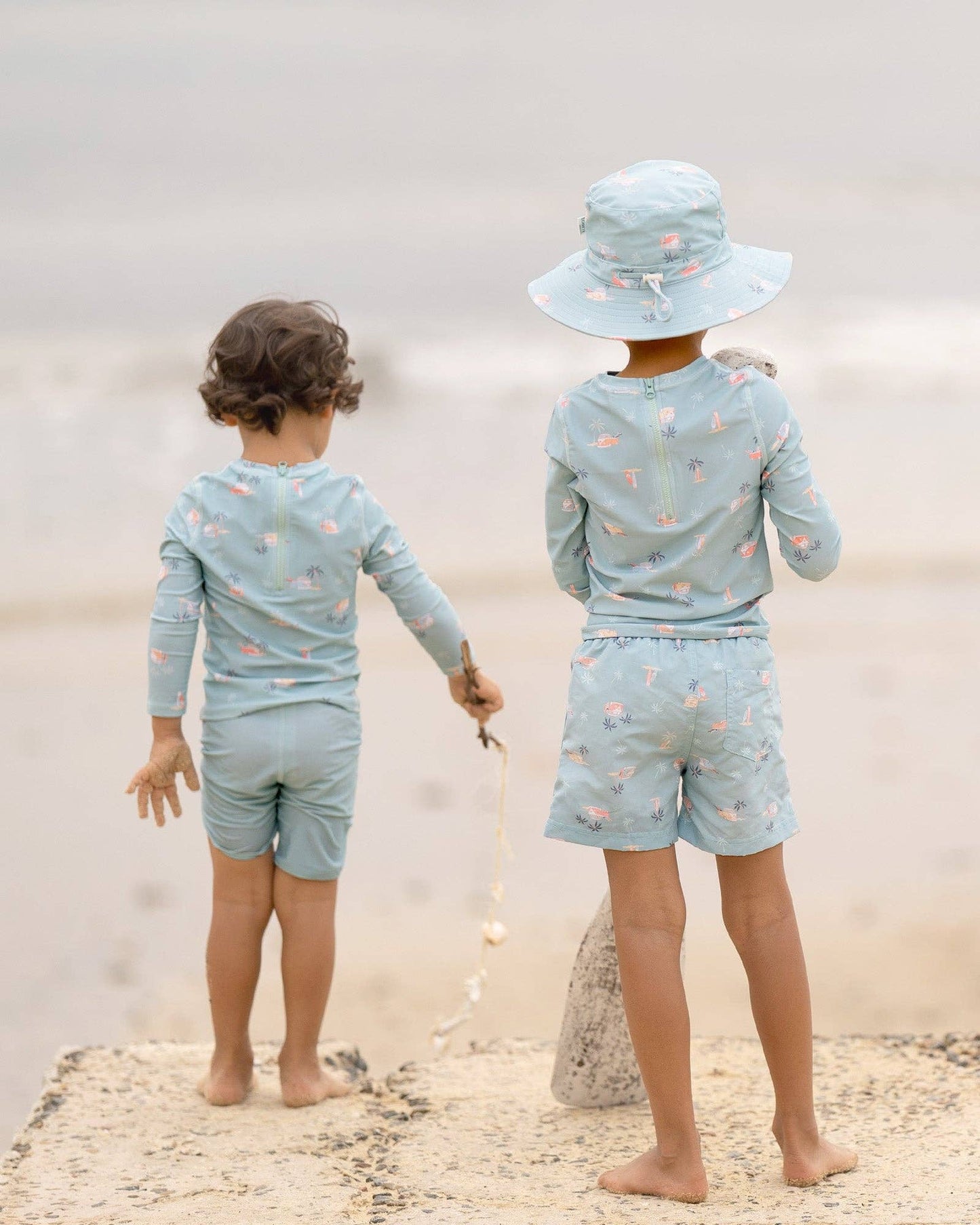 Swim Kids Rashie L/S Half Zip Classic - Uluwatu