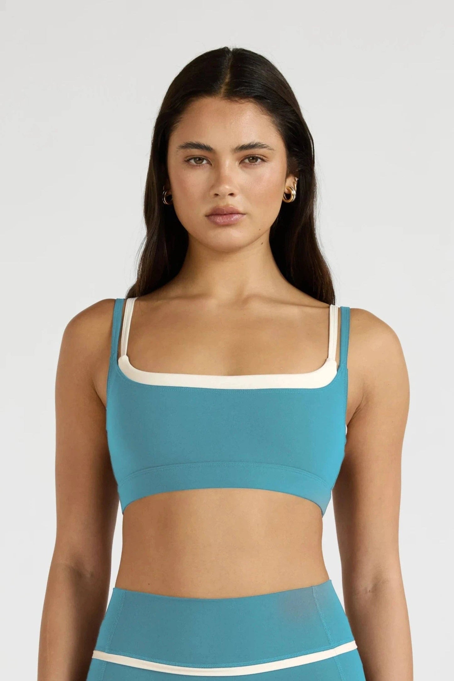 ALLFENIX CloudCore Contrast Double Layer Sports Bra - Lagoon