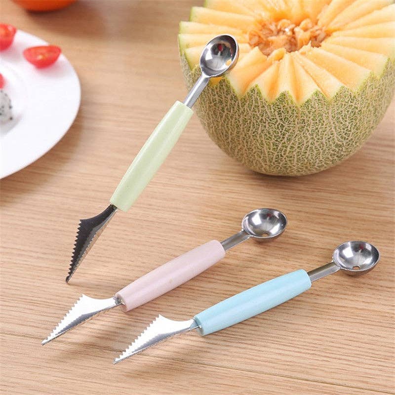 Melon Scoop & Fruit Cutter (Multi-Purpose) - Green