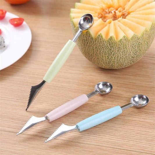 Melon Scoop & Fruit Cutter (Multi-Purpose) - Green