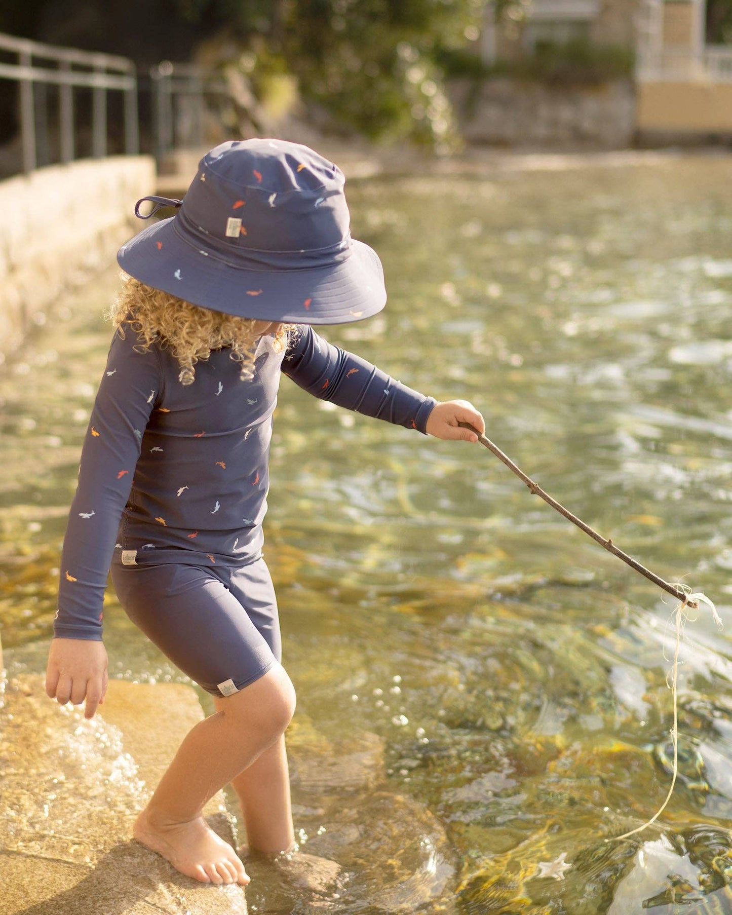 Swim Kids Rashie L/S Half Zip Classic - Big Blue