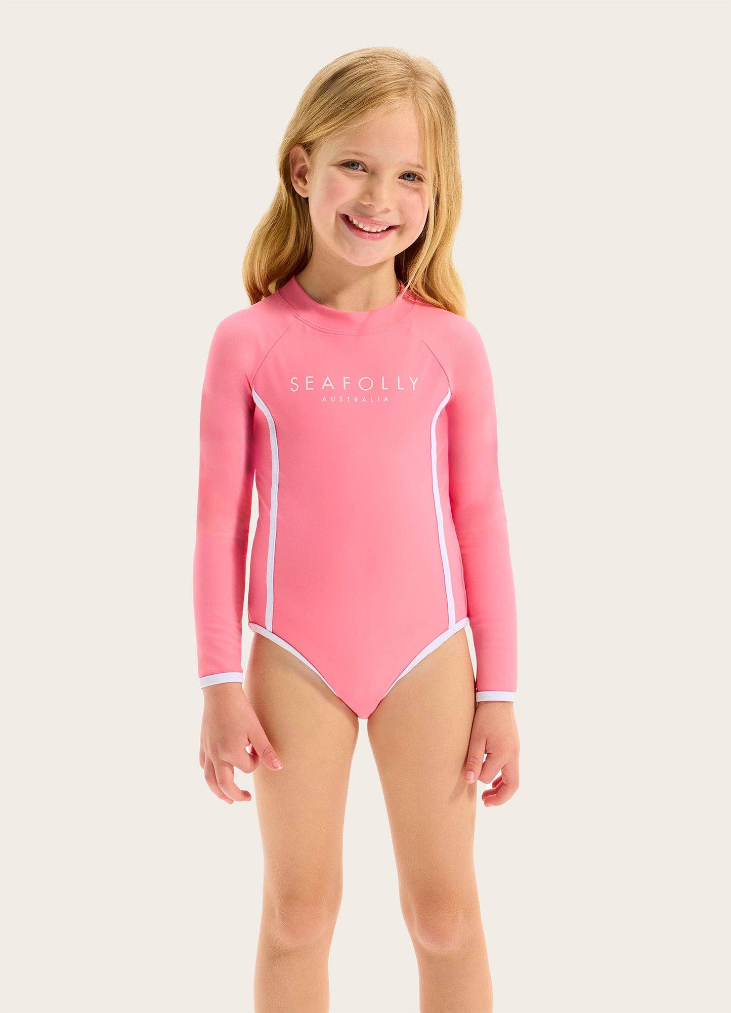 Seafolly Kids Essential Logo Paddlesuit - Bubblegum