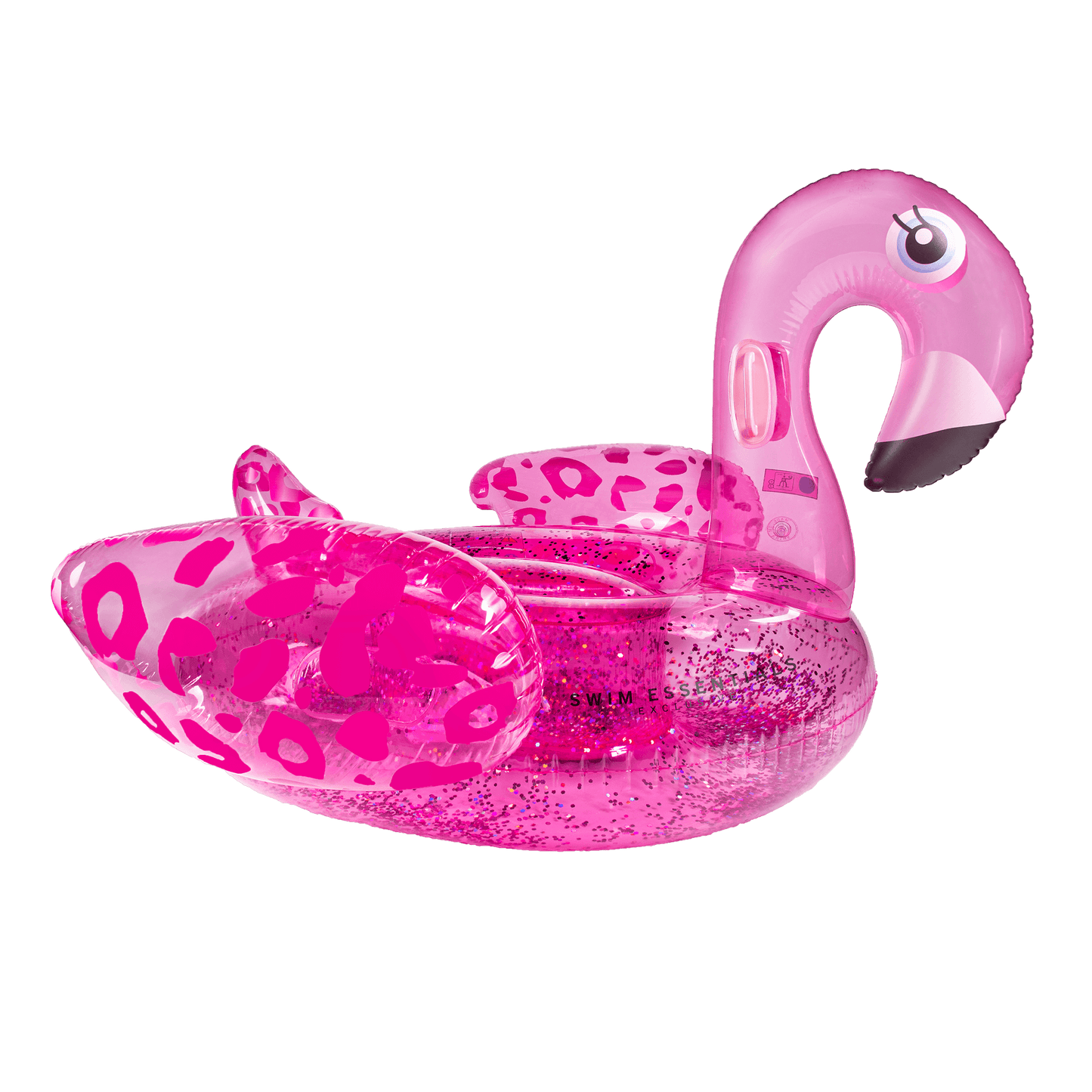 Swim Essentials Ride On, Neon Leopard Flamingo, 142 cm