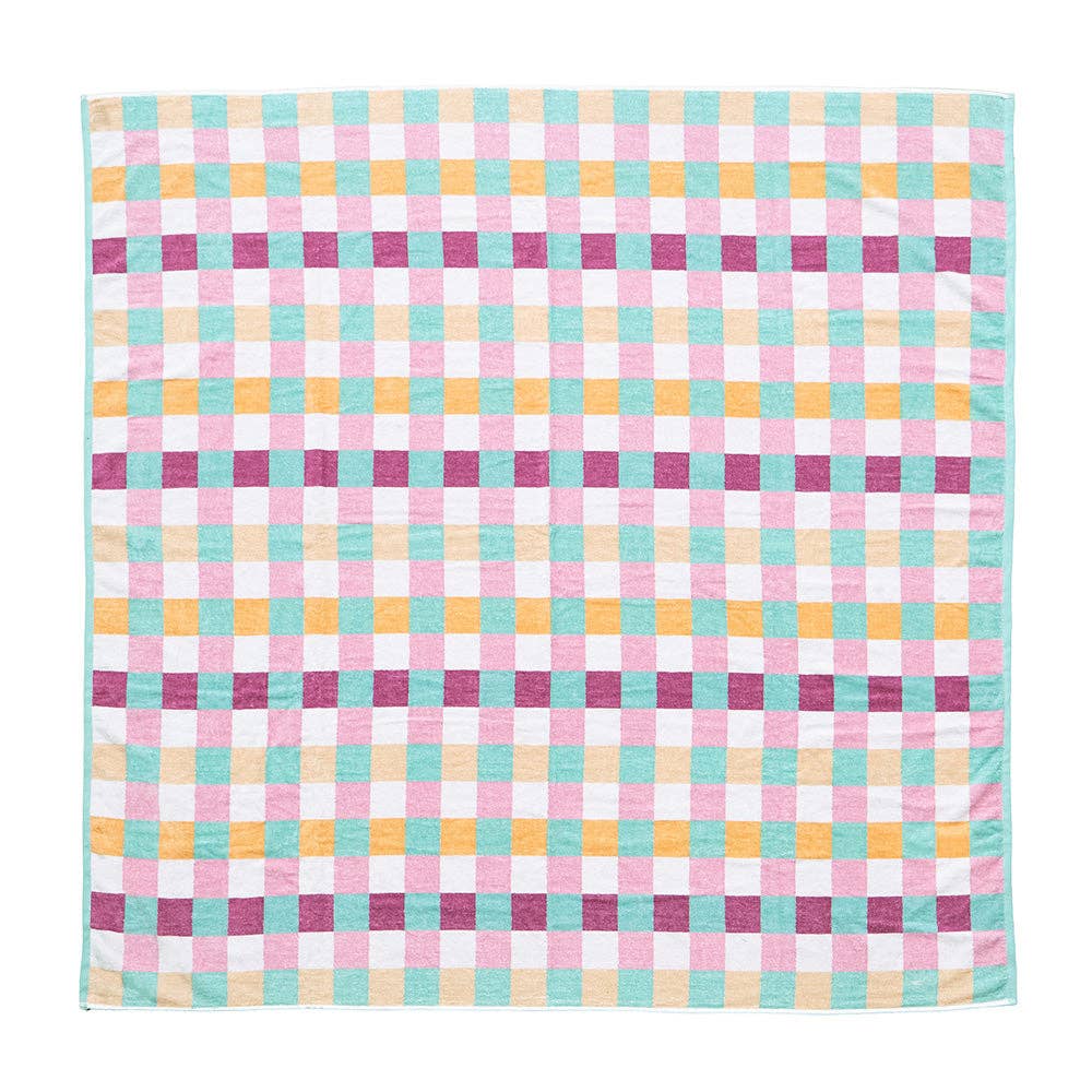 Jacquard Beach Blanket - Sorbet Check