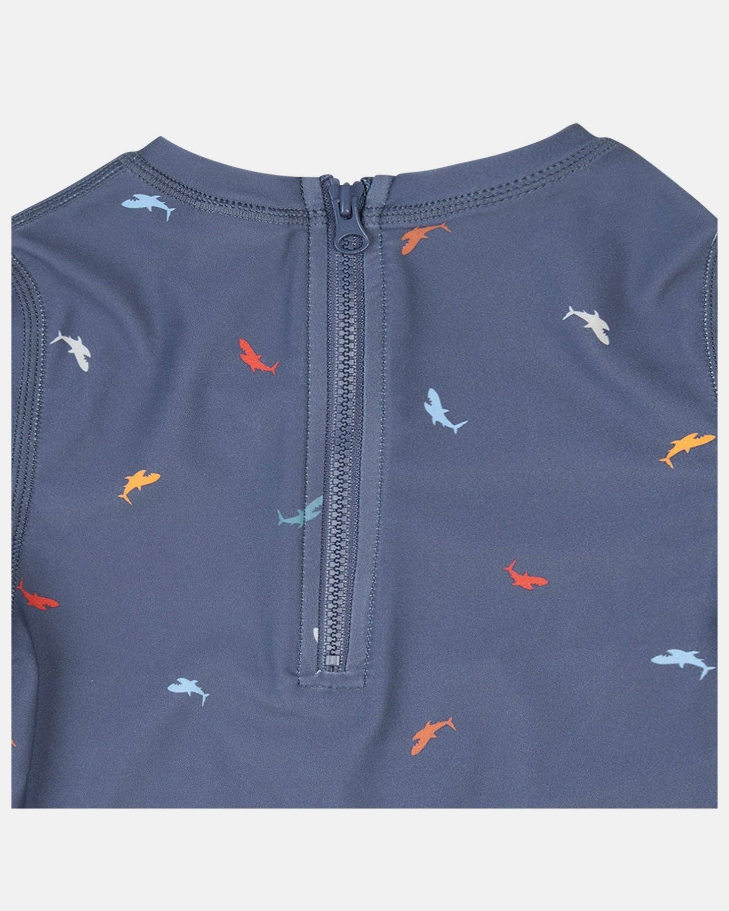 Swim Kids Rashie L/S Half Zip Classic - Big Blue