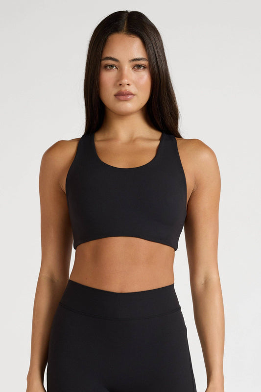 EcoSculpt Racer Sports Bra - Black