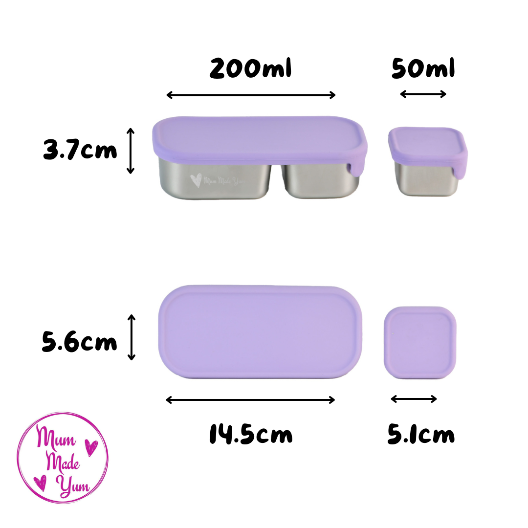 Mighty Minis Stainless Steel Containers – Set of 2 - Lilac
