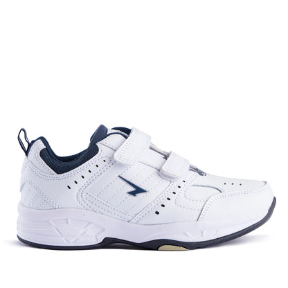 Sfida Defy Senior Leather Cross Trainer (Velcro) - White/Navy