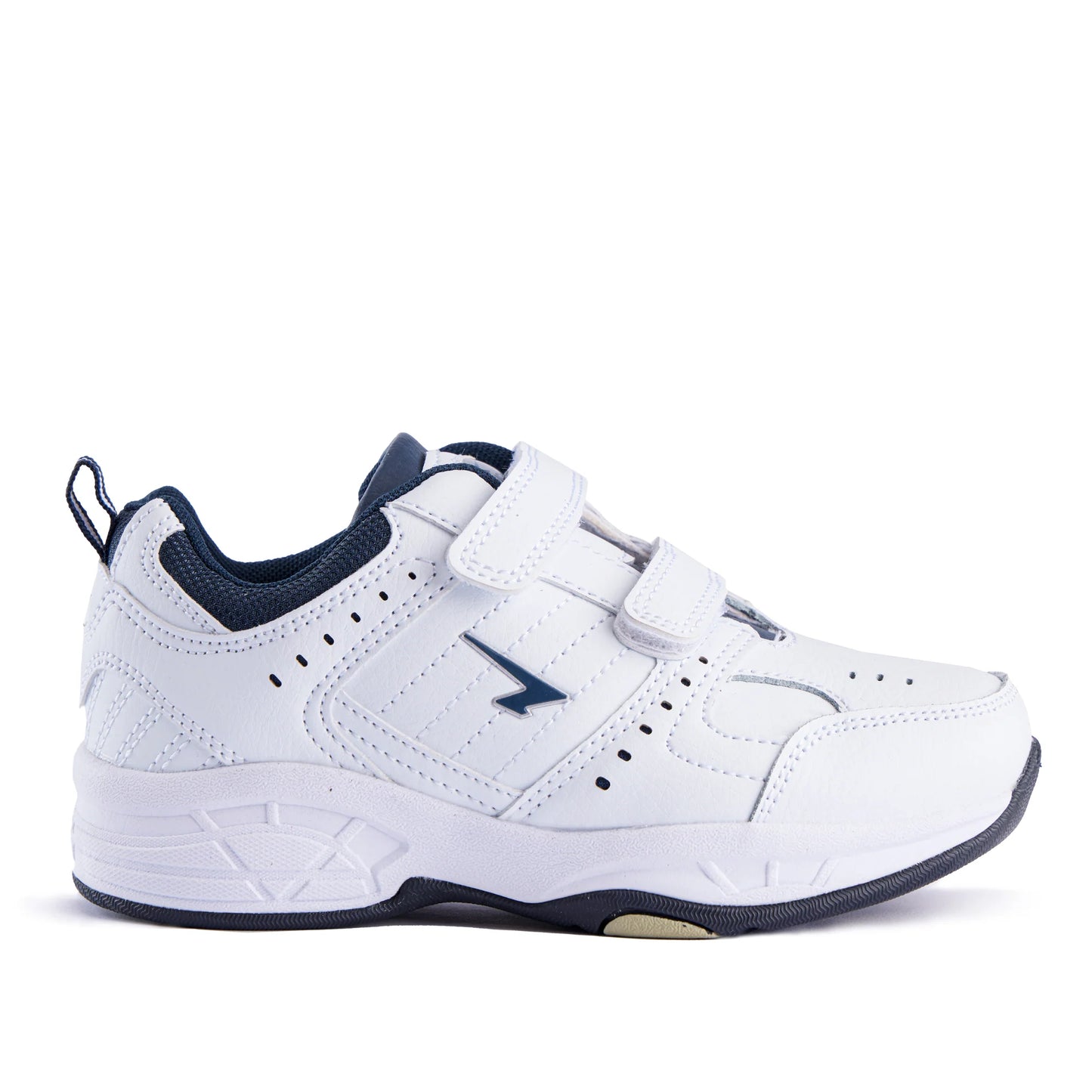 Sfida Defy Junior Leather Cross Trainer (Velcro) - White/Navy