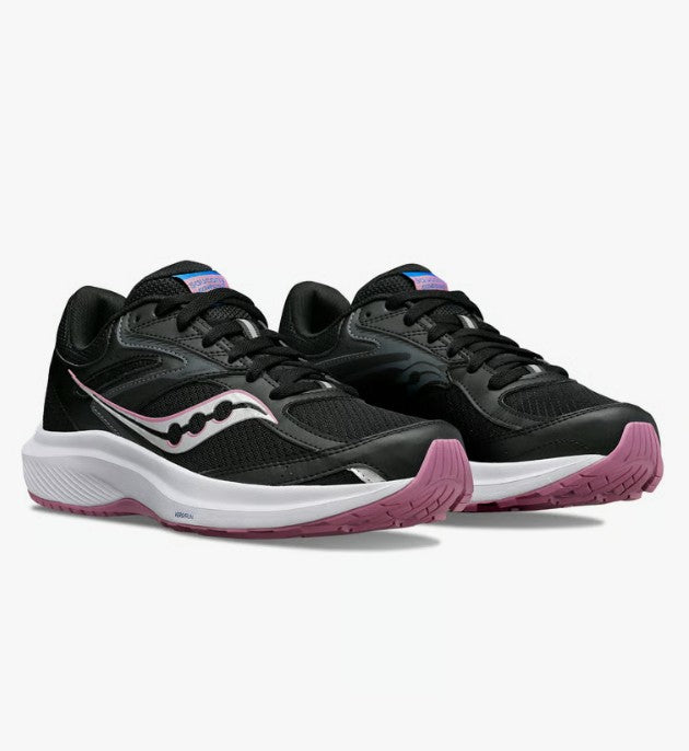 Saucony Cohesion 17 Womens Runners (wide) - Black/Orchid