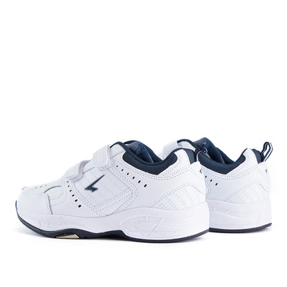 Sfida Defy Junior Leather Cross Trainer (Velcro) - White/Navy
