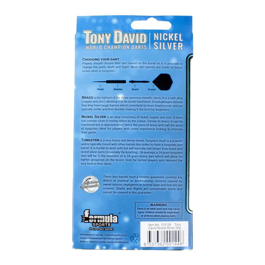 Formula Sports Tony David Nickel Silver Darts - 22 grams