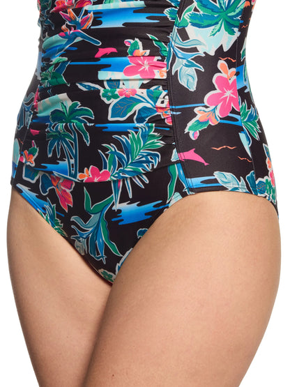 Retro Surf Ruched Bandeau Swimsuit