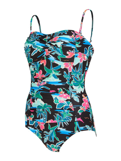 Retro Surf Ruched Bandeau Swimsuit