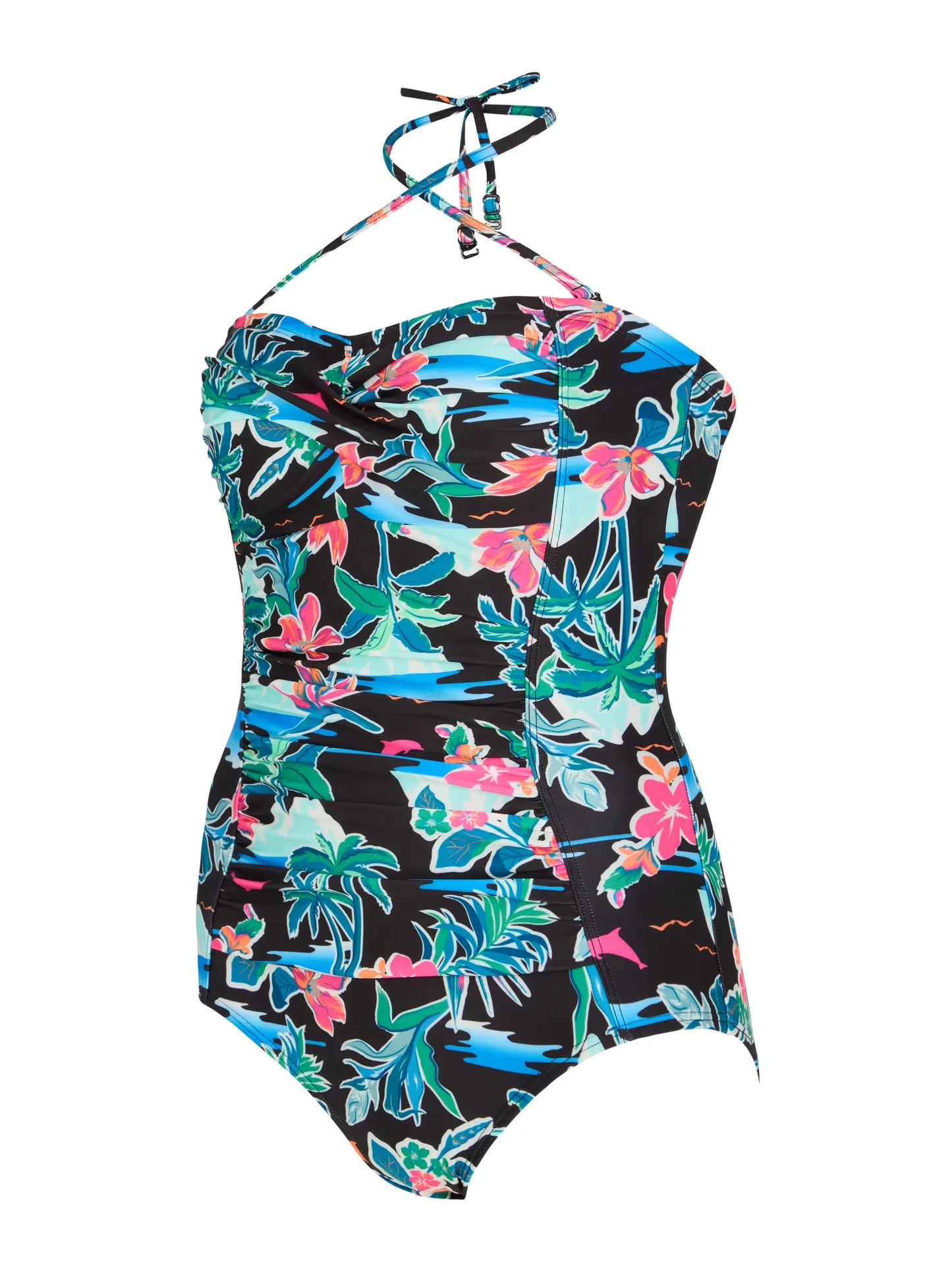 Retro Surf Ruched Bandeau Swimsuit