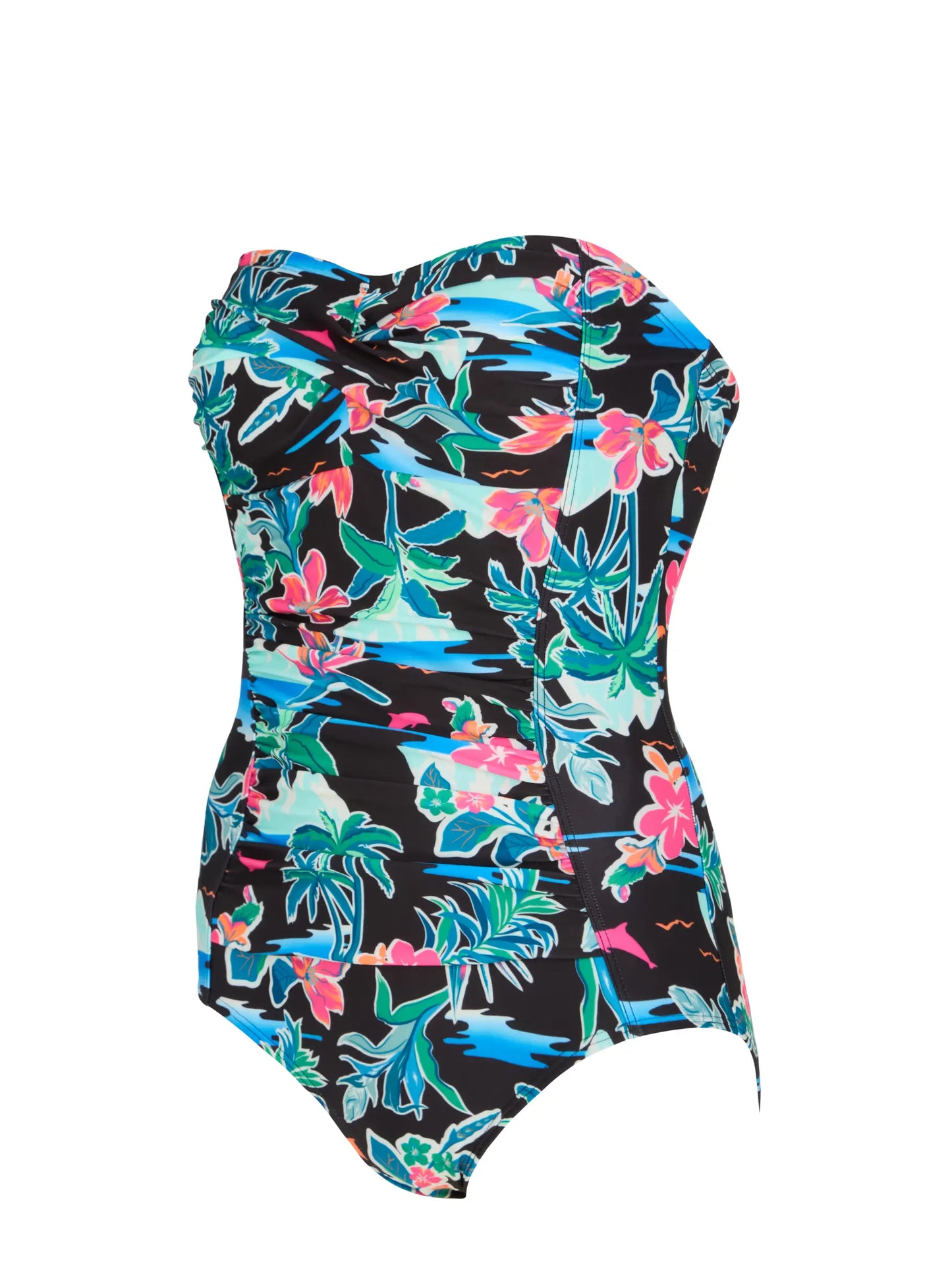 Retro Surf Ruched Bandeau Swimsuit