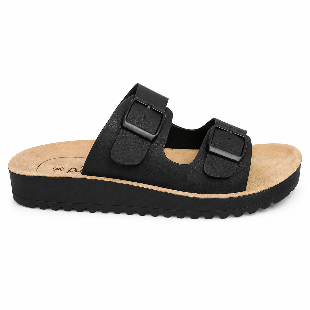 Panache Trinn Womens Comfortable Slides Sandals - Black