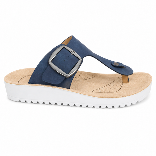 Panache Maven Womens Comfortable Slides Sandals - Navy
