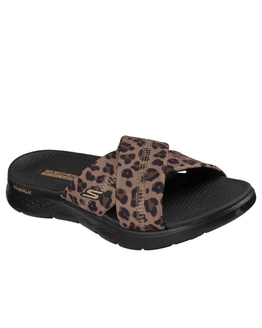 Skechers GO Walk Flex Sandal - Kat BLACK/LEOPARD