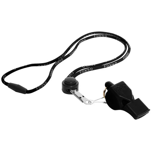 Fox40 Classic Whistle - Black with lanyard