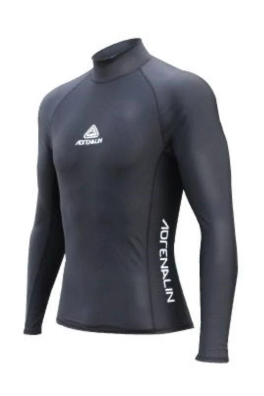 Adrenalin Adult Black Rashie Long Sleeve UPF50+ - Black